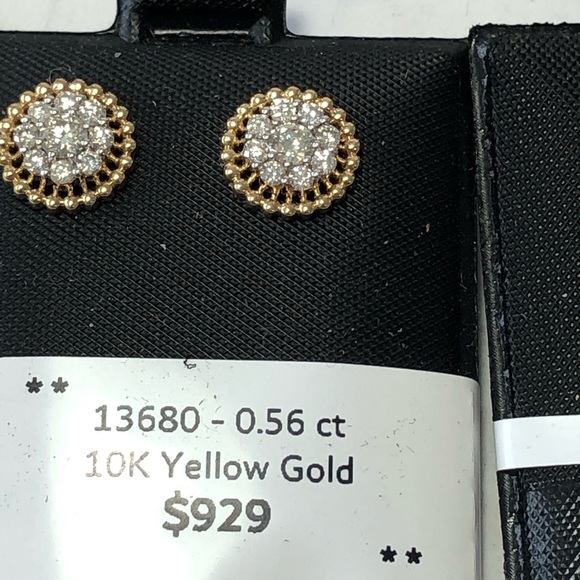 10 kt pink gold ,diamond stud earrings .55 CT’s - Picture 2 of 16